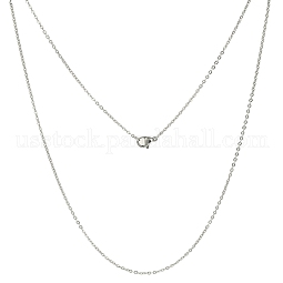 Classic Plain 304 Stainless Steel Mens Womens Cable Chains Necklaces US-STAS-S029-02