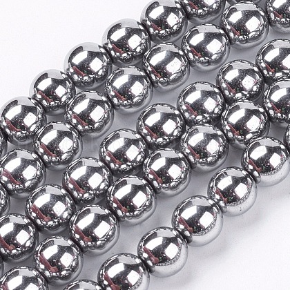 Non-magnetic Synthetic Hematite Beads Strands US-G-S096-8mm-3-1