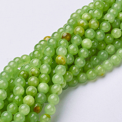 Natural Flower Jade Beads Strands&nbsp;US-GSR8mmC193-1