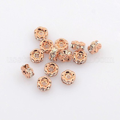 Brass Rhinestone Spacer Beads US-RB-A014-L4mm-01RG-NF-1
