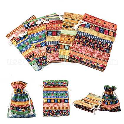 Ethnic Style Cloth Packing Pouches Drawstring Bags US-X-ABAG-R006-10x14-01-1