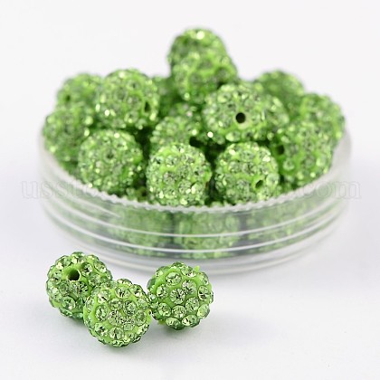 Pave Disco Ball Beads US-RB-H258-8MM-214-1