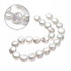 Flat Round Natural Baroque Pearl Keshi Pearl Beads Strands US-PEAR-R015-17-1
