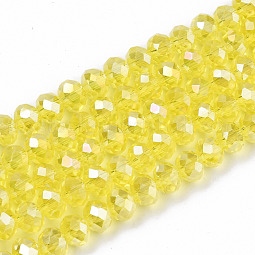 Electroplate Glass Beads Strands US-EGLA-A034-T4mm-B21