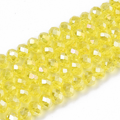 Electroplate Glass Beads Strands US-EGLA-A034-T4mm-B21-1