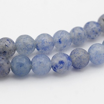 Natural Blue Aventurine Round Beads Strands US-G-N0120-08-4mm-1