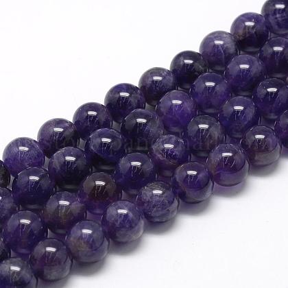 Natural Amethyst Beads Strands US-G-R446-8mm-21-1