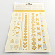 Mixed Shapes Cool Body Art Removable Fake Temporary Tattoos Metallic Paper Stickers US-AJEW-Q081-80-1