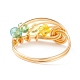 Glass Braided Vortex Finger Ring US-RJEW-TA00046-02-6