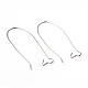 Platinum Color Brass U-Shaped Hoop Earrings Findings Kidney Ear Wires US-X-EC221-4NF-2