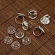 18mm Clear Domed Glass Cabochon Cover and Brass Pad Ring Bases for DIY Portrait Ring Making US-DIY-X0130-S-1