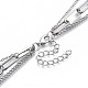 Zinc Alloy 3 Layered Necklaces US-NJEW-N047-004-RS-4