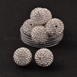 Grade A Rhinestone Pave Disco Ball Beads US-RB-Q105-12