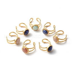 Natural Mixed Gemstone Cuff Ring US-RJEW-JR00365