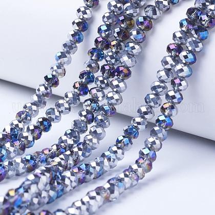 Electroplate Transparent Glass Beads Strands US-EGLA-A034-T10mm-Z03-1