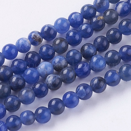 Natural Sodalite Beads Strands US-G-G515-4mm-07-1
