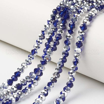 Electroplate Transparent Glass Beads Strands US-EGLA-A034-T6mm-M09-1