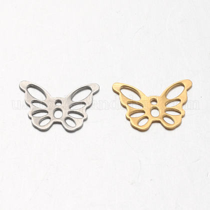 Butterfly 304 Stainless Steel Charms US-STAS-F094-14-1