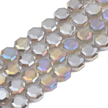 Electroplate Glass Beads Strands US-EGLA-N002-27-E01-1