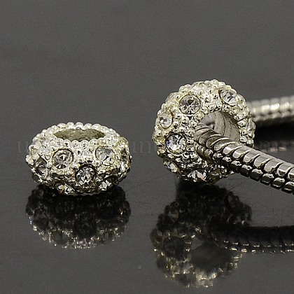 Big Hole Alloy Rhinestone Crystal European Loose Beads Fit Charm Bracelets US-X-CPDL-H999-10-1