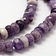 Faceted Drum Natural Amethyst Beads Strands US-G-K078-01A-3