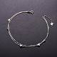 SHEGRACE Rhodium Plated 925 Sterling Silver 2-Layered Anklet US-JA26A-3
