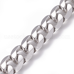 304 Stainless Steel Cuban Link Chains US-CHS-L020-023P