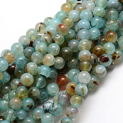 Dyed Natural Agate Round Beads Strands US-G-E321A-8mm-02-1