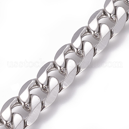 304 Stainless Steel Cuban Link Chains US-CHS-L020-023P-1