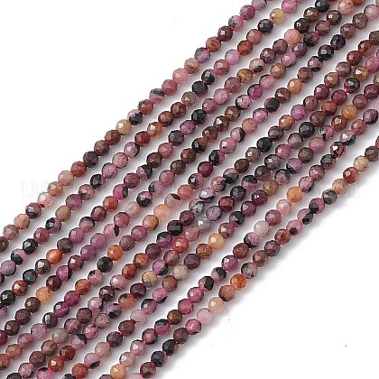 Natural Red Corundum/Ruby and Sapphire Beads Strands US-G-B037-01A-1