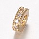 Brass Micro Pave Cubic Zirconia Spacer Beads US-ZIRC-A008-14G-2
