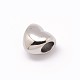 Heart 304 Stainless Steel European Large Hole Beads US-OPDL-M015-11P-1