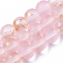 Frosted Spray Painted Glass Beads Strands US-GLAA-N035-03C-C06