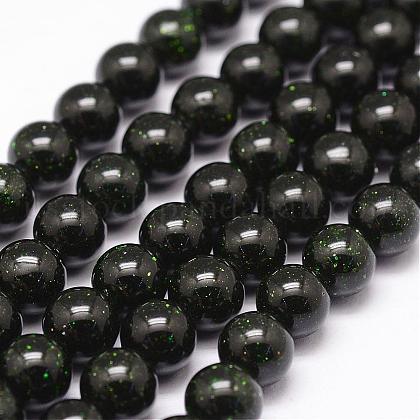 Synthetic Green Goldstone Beads Strands US-G-N0178-02-8mm-1
