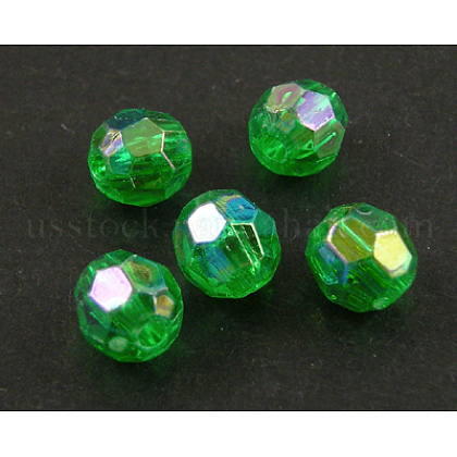 Eco-Friendly Transparent Acrylic Beads US-TACR-PL642-8mm-18-1