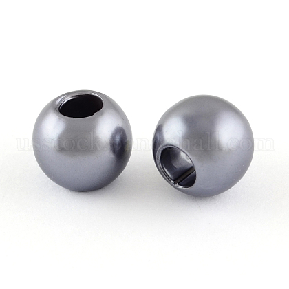 ABS Plastic Imitation Pearl European Beads US-MACR-R530-12mm-A50-1