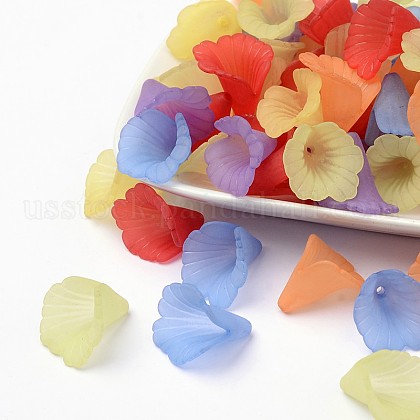 Mixed Transparent Acrylic Flower Beads US-X-PL551M-1