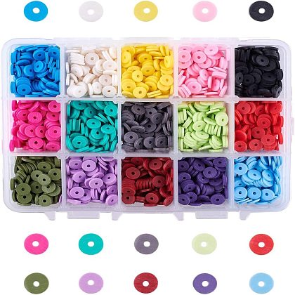 15 Colors Eco-Friendly Handmade Polymer Clay Beads US-CLAY-JP0001-02-6mm-1