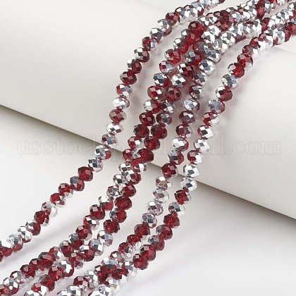 Electroplate Transparent Glass Beads Strands US-EGLA-A034-T6mm-M02-1
