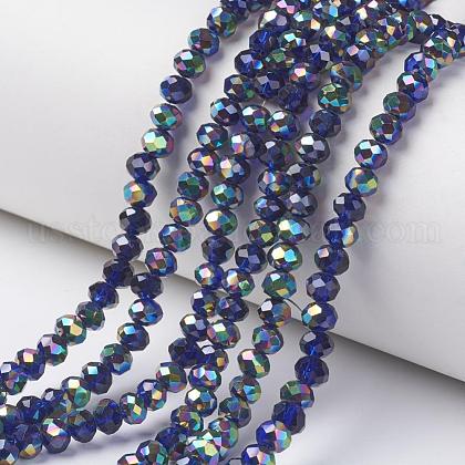 Electroplate Transparent Glass Beads Strands US-EGLA-A034-T10mm-Q08-1