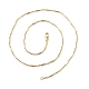 Brass Ball and Column Link Chains Necklace for Women US-NJEW-P265-22G-3
