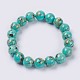 Natural Sea Shell and Synthetic Turquoise Assembled Beaded Stretch Bracelet US-BJEW-P211-02-6mm-1