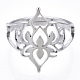 304 Stainless Steel Hollow Out Flower Adjustable Ring US-RJEW-T027-03P-3