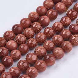 Synthetic Goldstone Bead Strands US-G-R193-04-6mm