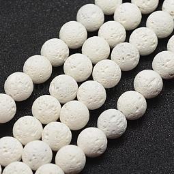 Unwaxed Natural Lava Rock Beads Strands US-G-J367-01-6mm