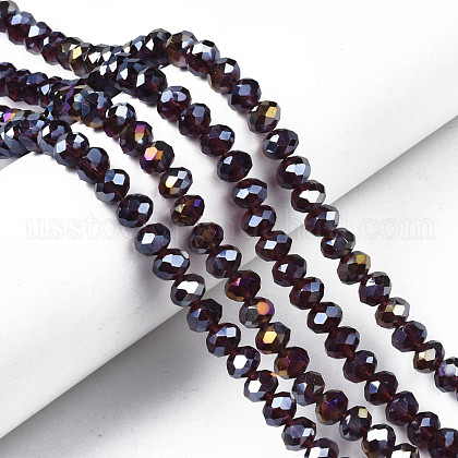 Electroplate Glass Beads Strands US-EGLA-A034-T8mm-B30-1