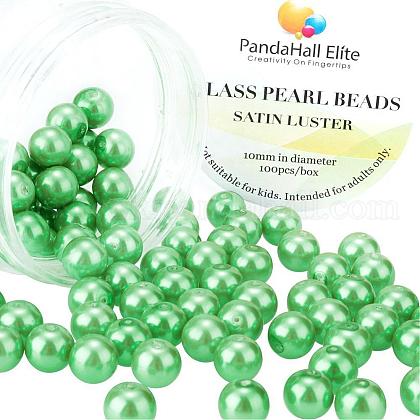 Pearlized Glass Pearl Round Beads US-HY-PH0001-10mm-008-1