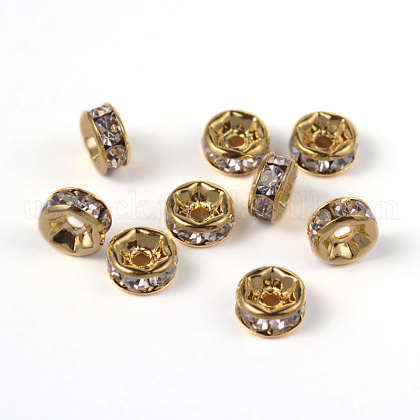 Brass Rhinestone Spacer Beads US-RB-A014-Z6mm-01G-NF-1