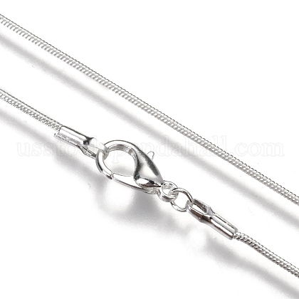 Brass Round Snake Chain Fine Necklace Making US-NJEW-BB10854-18P-1