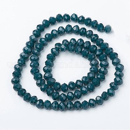 Opaque Solid Color Crystal Glass Rondelle Beads Strands US-EGLA-F045A-18-1